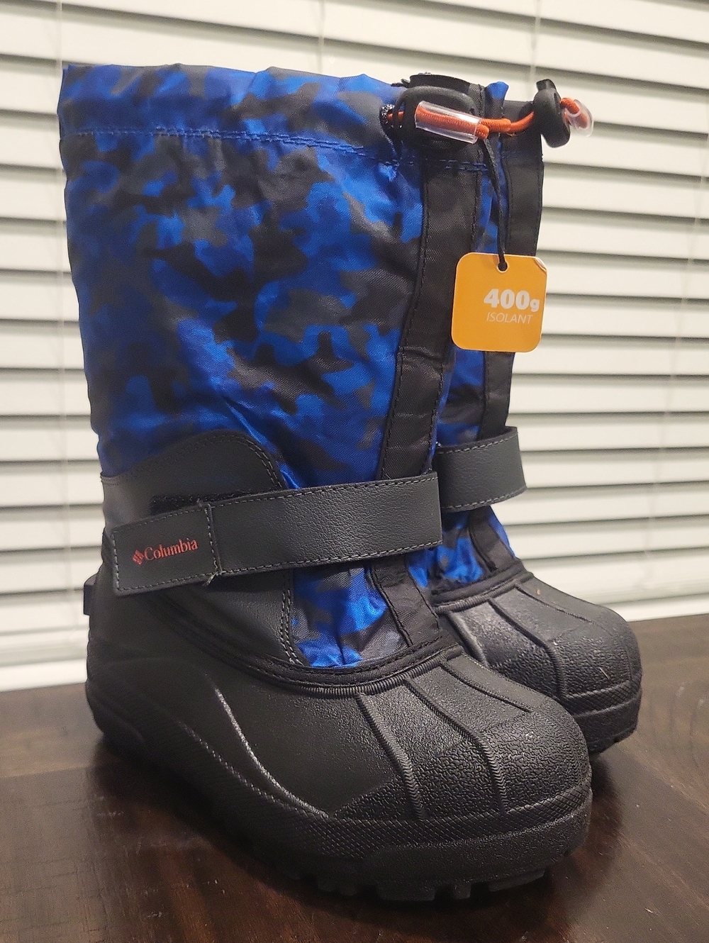 NEW COLUMBIA POWDERBUG PLUS II KIDS BOOTS SIZE 12 WATERPROOF BLUE WINTER SNOW